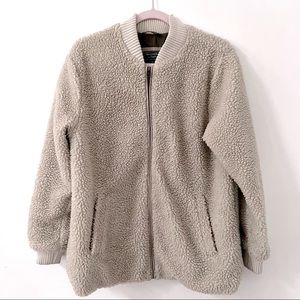 A&F oversized sherpa bomber jacket